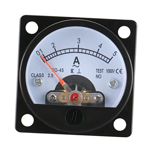 Round Ammeter SO-45 Analog Panel Meter Class 2.5 Accuracy AC 0-5A Black