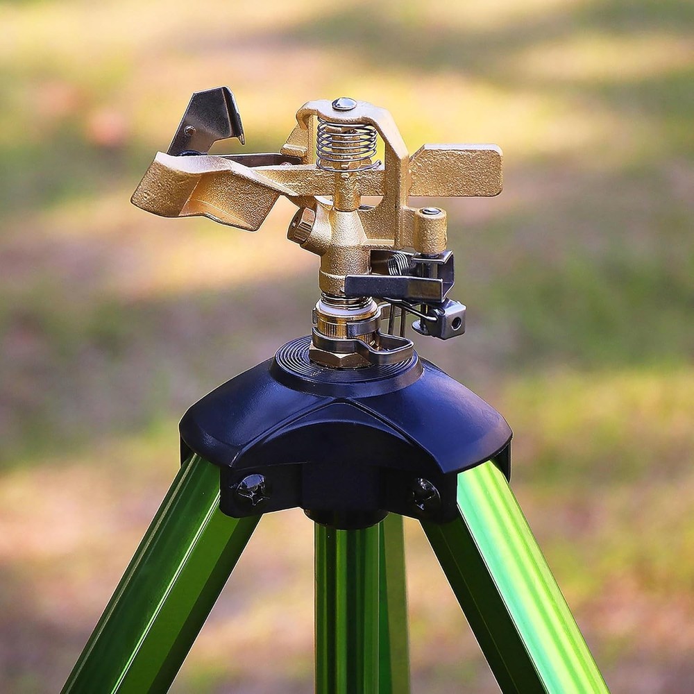2 Pack Impact Sprinkler on Tripod Base with Stakes Large Area Coverage