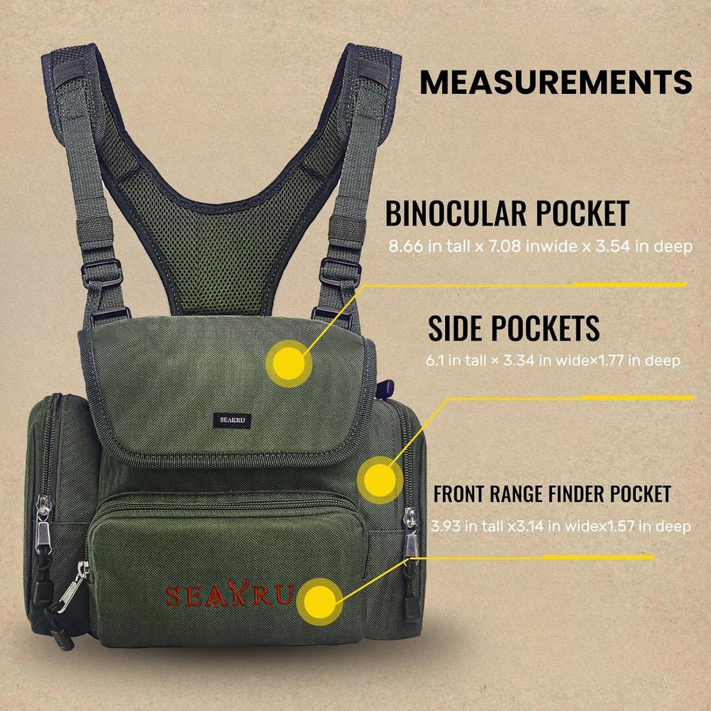 Binocuar Harness Chest Pack, Bino with Rangefiner Pouch, Case...