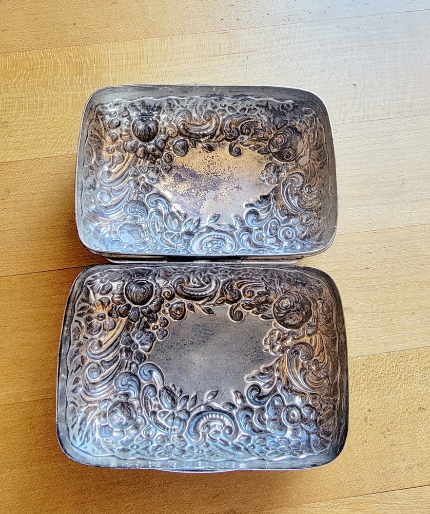 Antique Gorham Sterling Silver Repousse Soap Box