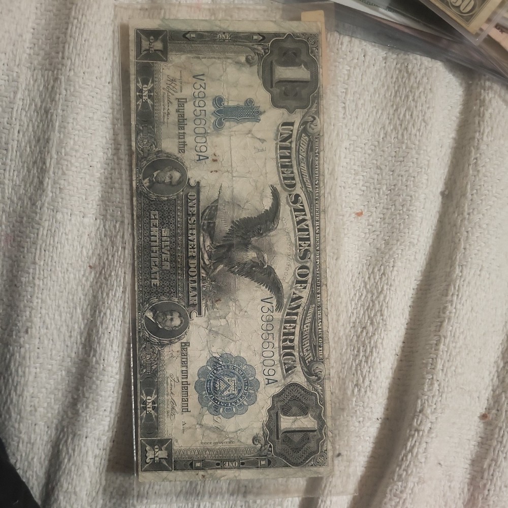 1899 $1 Dollar Silver Certificate Black Eagle Large