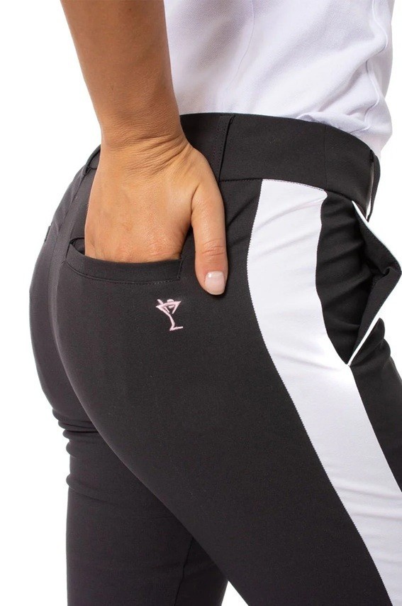 NEW Golftini Women's LARGE Golf Ankle Pants Black Water-Resistant Stretch