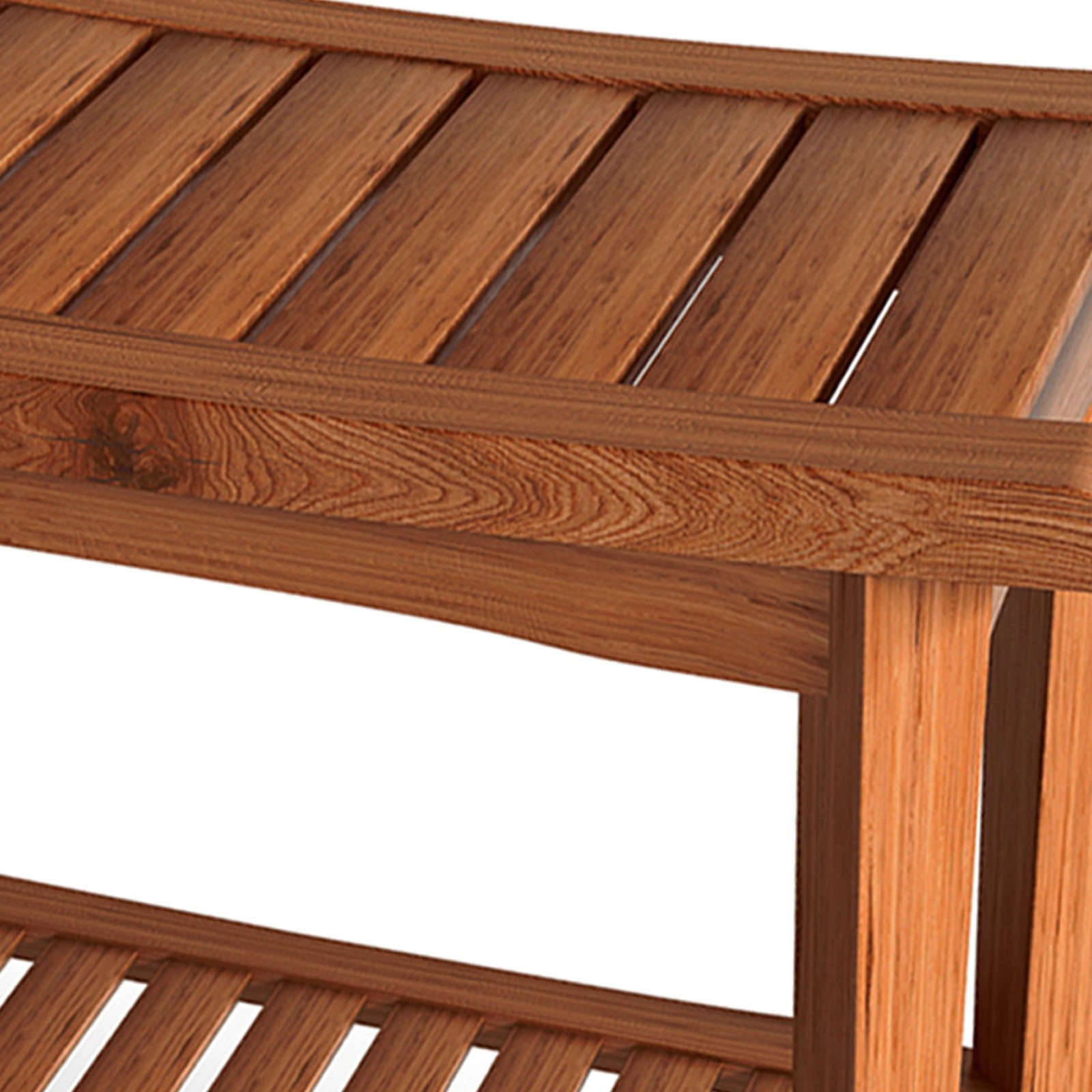 Shower Bench Wood Water Proof Ergonomic Shower Stool With Storage Shelf FKRT
