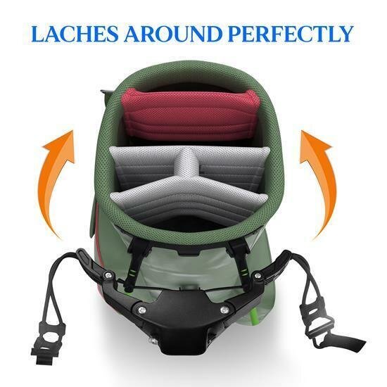 SereneLife SLGCFLW 3 Wheel Walking Golf Bag Push Cart Holder w/ Elastic Strap