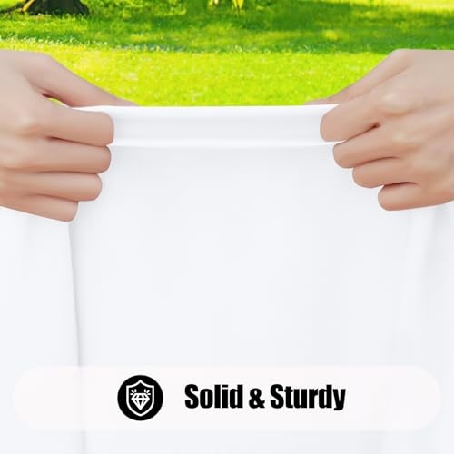 4 Pack Rectangle Picnic Table Cloth, Waterproof Elastic Fitted 30" x 72" White