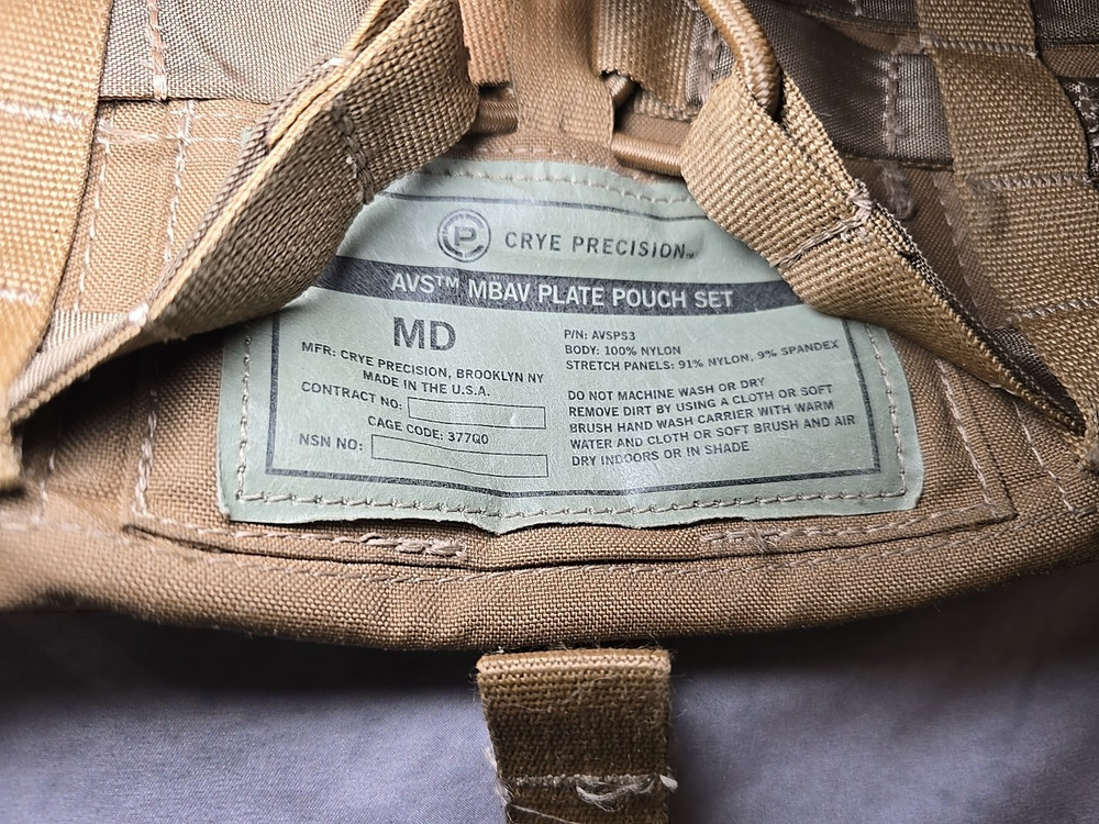 Crye Precision AVS MBAV Plate Pouch Set No Inserts Medium Coyote