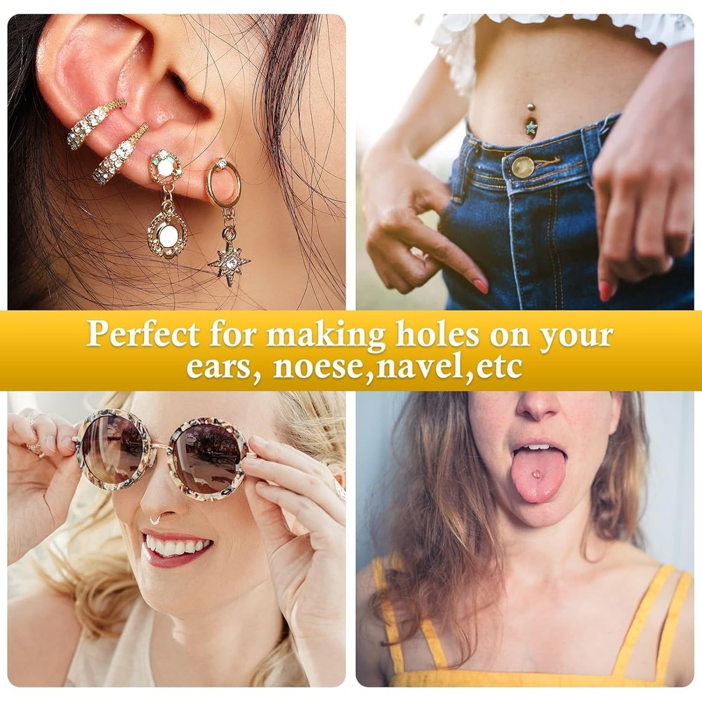 Professional Ear Piercing Gun, Reusable Machine with Dark Black