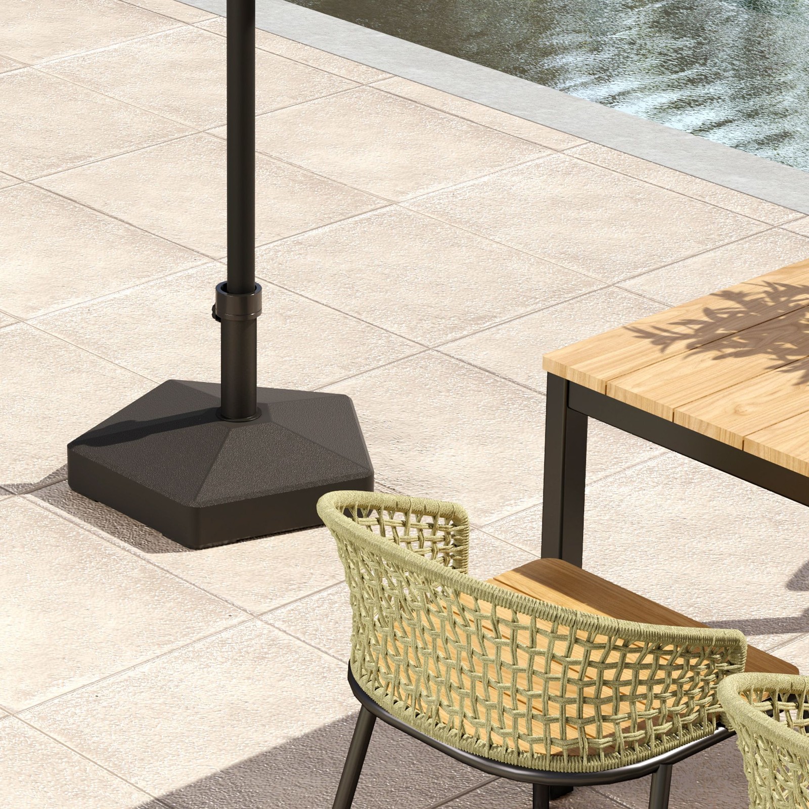 Outdoor Patio Umbrella Base Stand Heavy Duty Fillable 42lbs Garden Pool Black