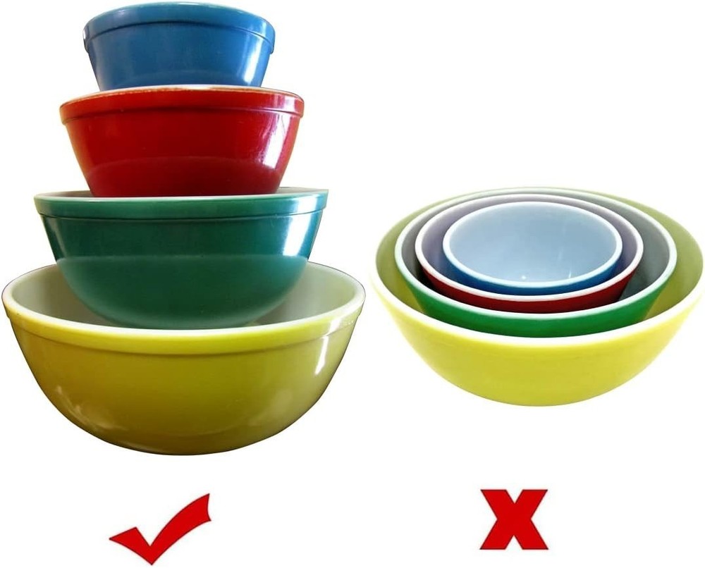 Space-Saving 8-Piece Acrylic Display Risers for Pyrex Bowls - Cottage Style