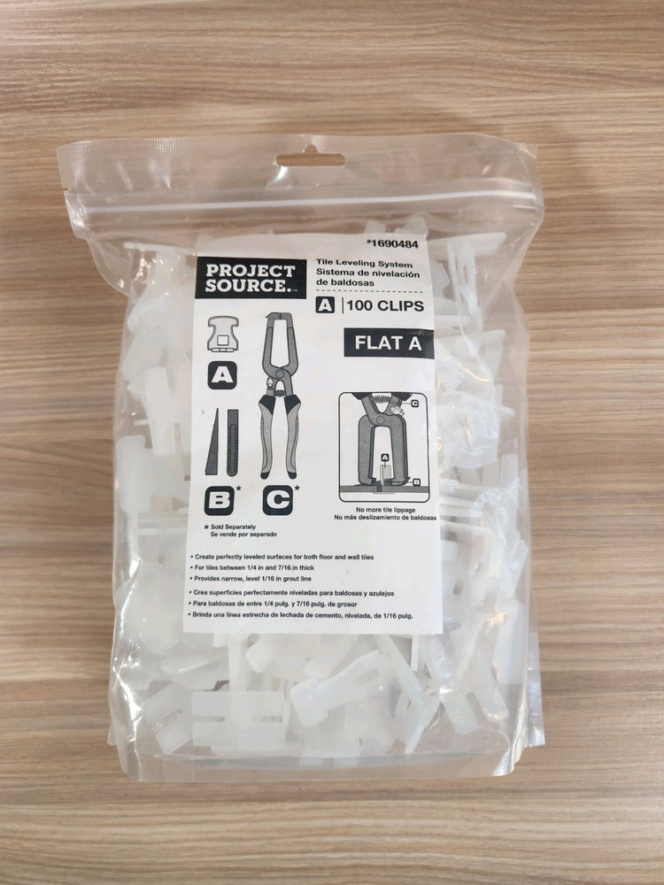 NEW Project Source Flat A Floor Tile Leveling System Clips Part A 100-1Pack