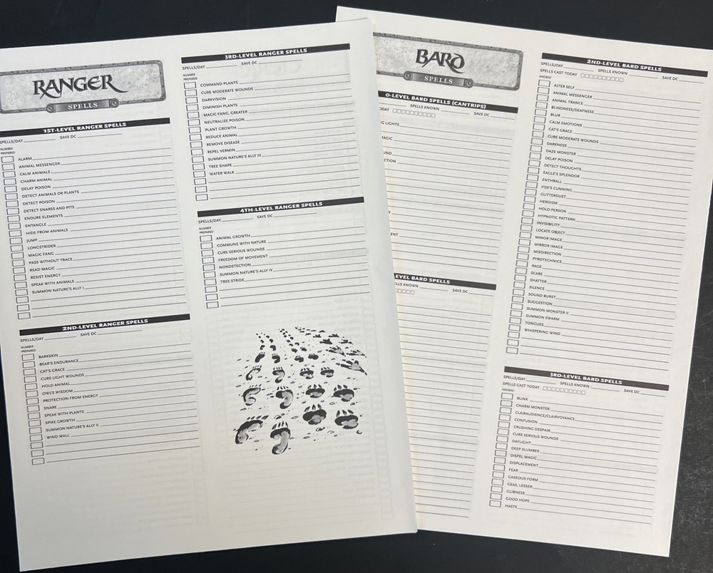 2004 Dungeons And Dragons Folder And Character Sheets. Folder Has Some Flaws