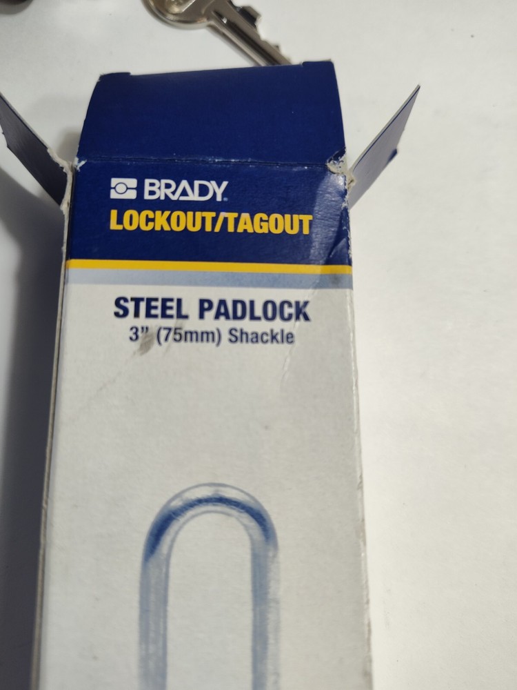 Brady 123265 Keyed Padlock, Extended, Rectangular Reinforced Steel Body,