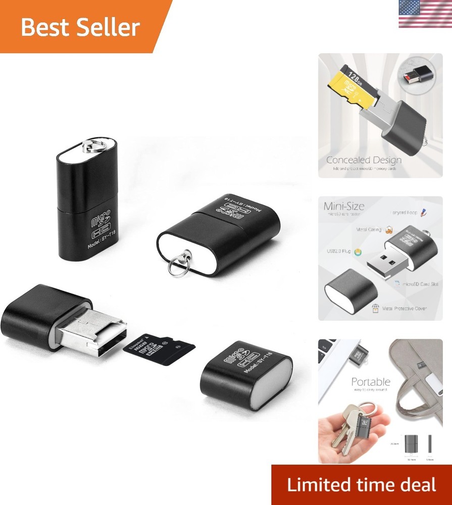 Portable 3 Pack Micro SD Card Reader - Fast USB Adapter for Easy Data Transfer