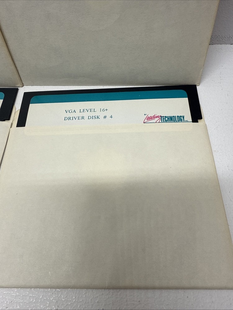 VGA Level 16+ Leading Technology Driver Disk #1-#4 5.25 Floppy IBM