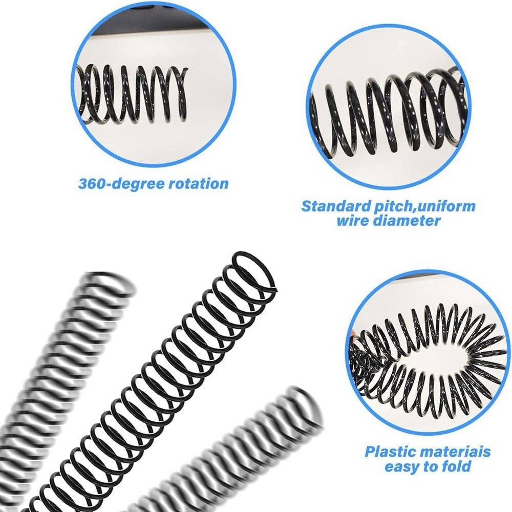 120 PCS Spiral Binding Coils Plastic Binder Binding Spirals Rings Multi7975