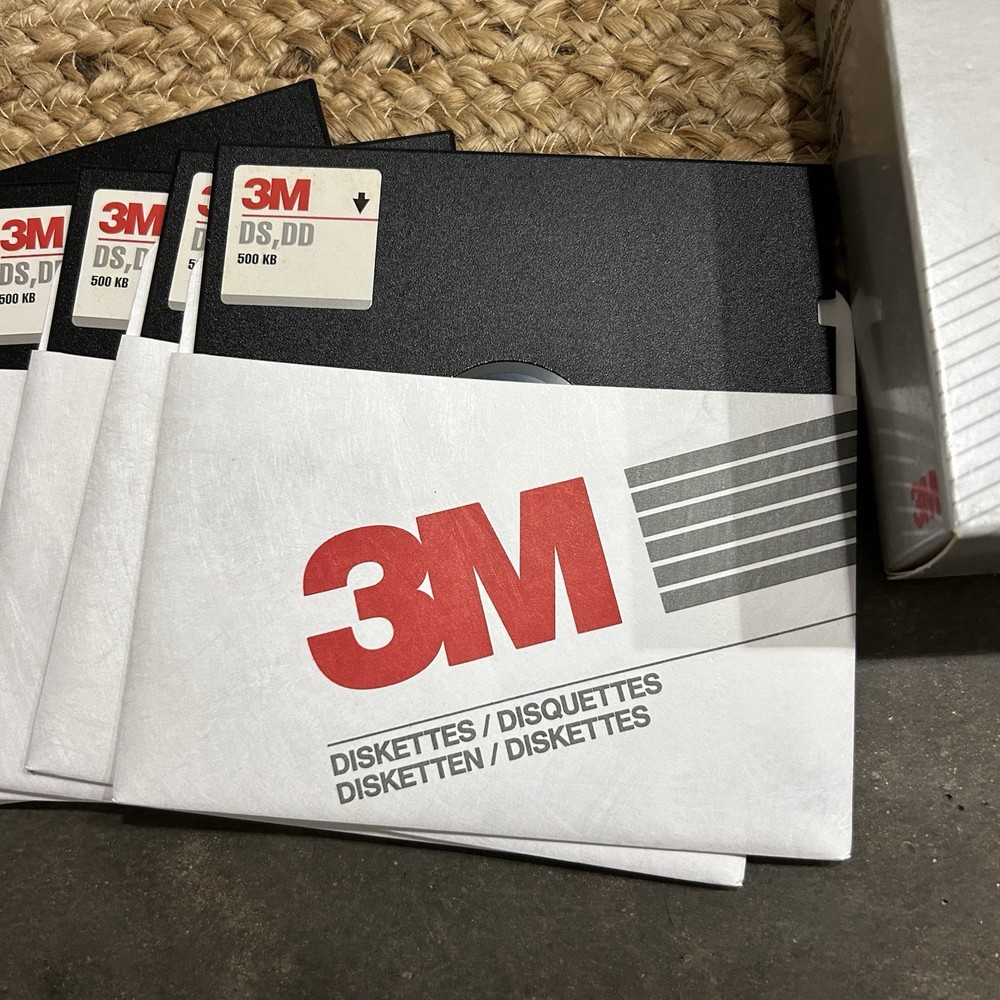 3M Double Density DS DD Diskettes 5 1/4 6 In Box