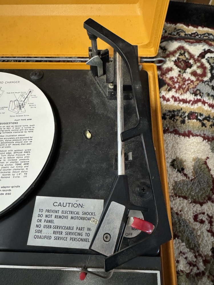 Vintage Truetone Record Player Orange Handled Case “New”