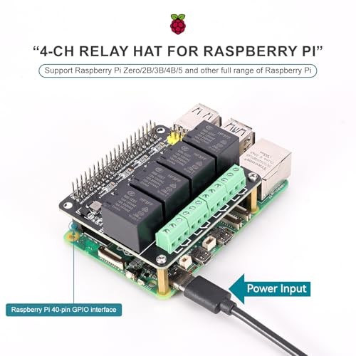 Single Board Computers 4-CH Relay HAT for Raspberry Pi - Optocoupler
