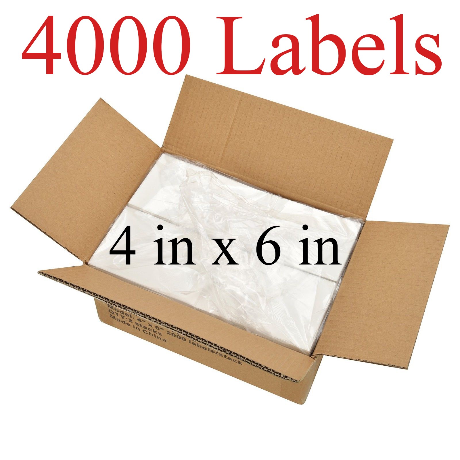 4000 - 4x6 Fanfold Direct Thermal Shipping Labels for Zebra & Rollo Printers USA