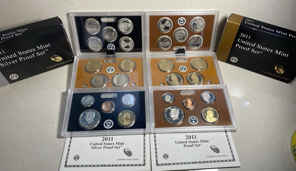 2011 Silver Proof Set U.S. Mint OGP / COA & 2011 Clad US Mint Set ~ 28 coins