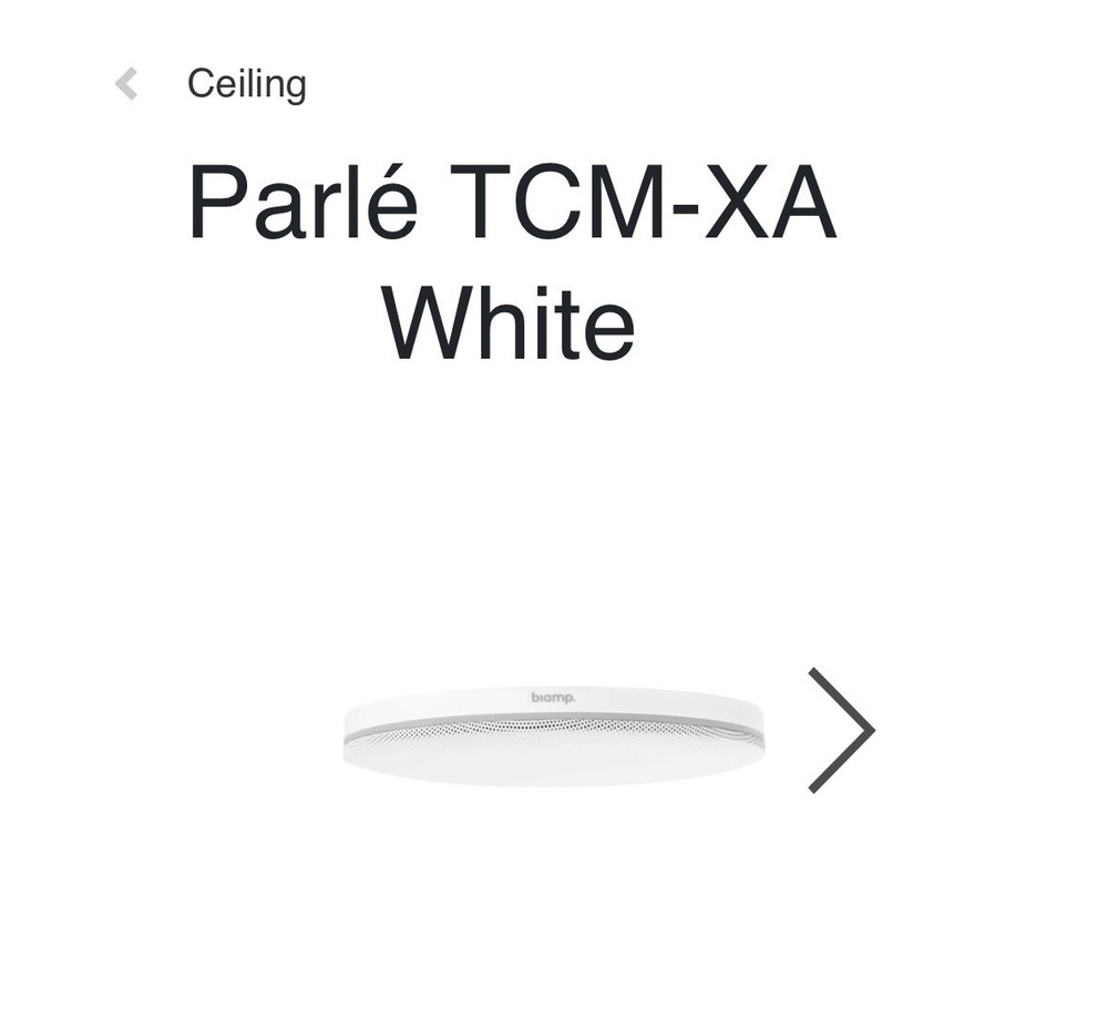 Biamp Surface-mount ceiling microphone with PoE+ amplifier | Parle TCM-XA white