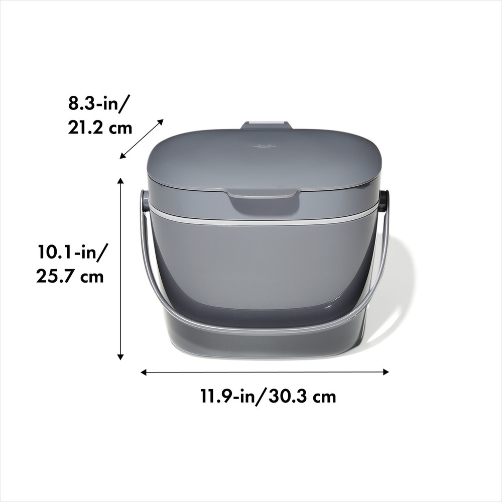 OXO SoftWorks Kitchen Compost Bin, 1.75-Gallon, Charcoal