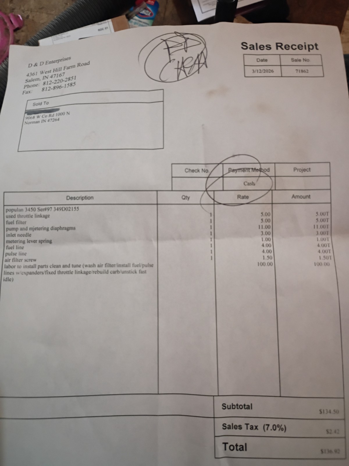 Poulan 3450 Chainsaw
