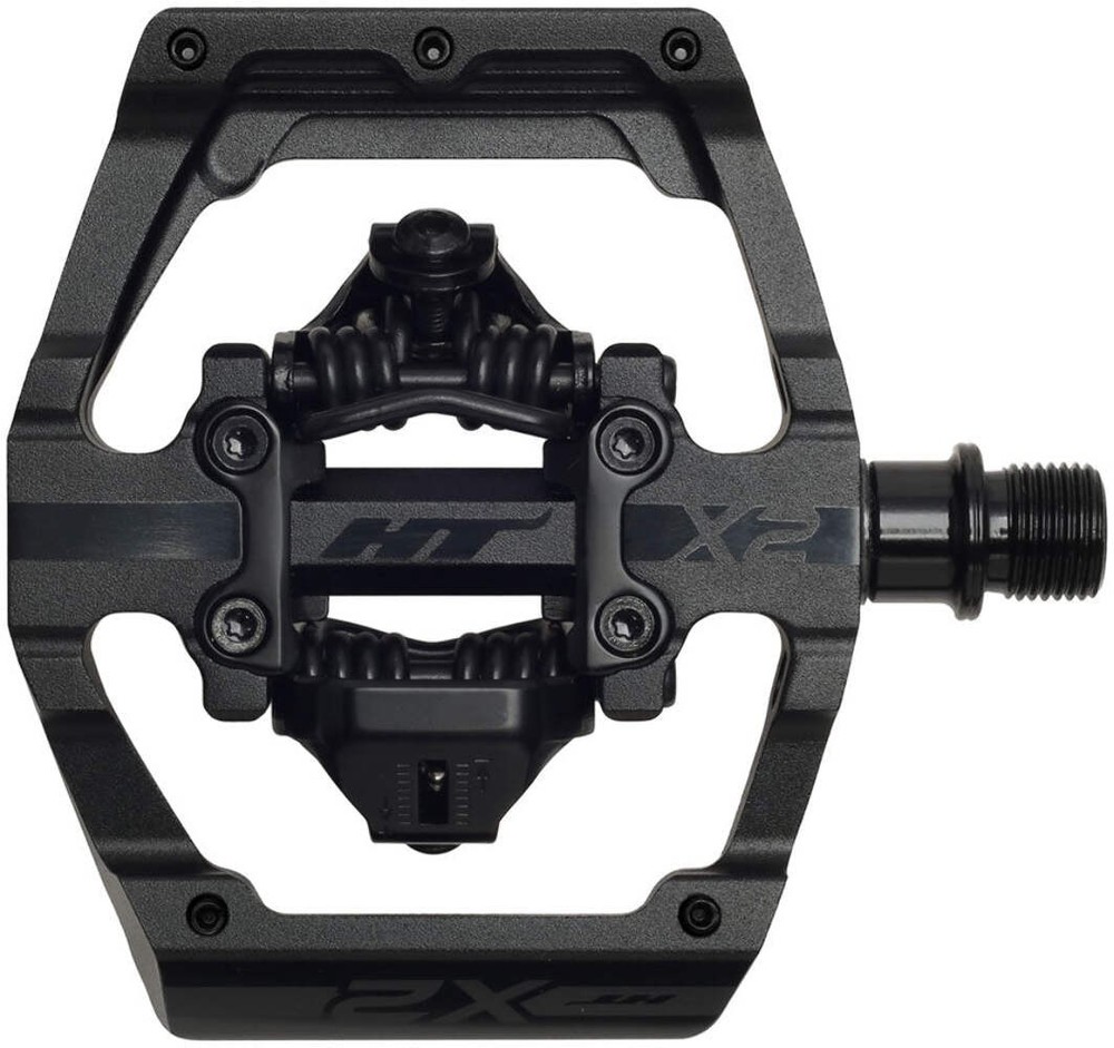 HT Components X2 Pedals - Dual Sided Clipless Platform Aluminum 9/16" Stealth BL