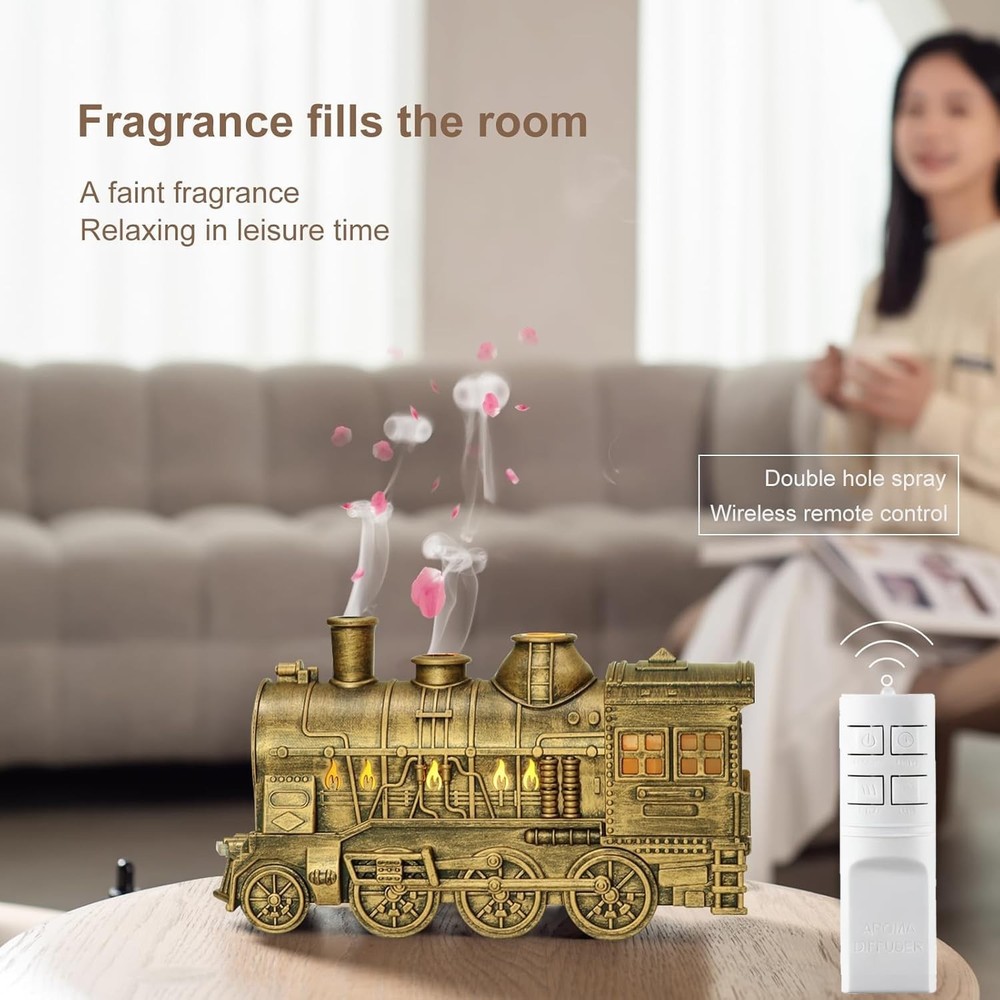 Train Diffuser 300ml, Aromatherapy Diffuser Cool Mist Ultrasonic Aroma Train ...
