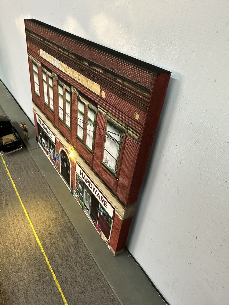 HO Scale HARDWARE STORE - Building Flat/ front w/LED - scratch built 1:87