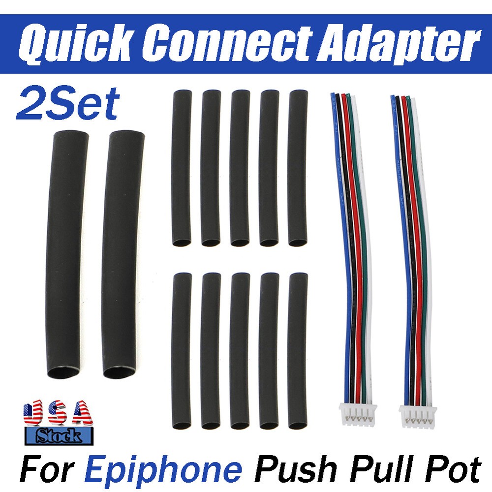 For Epiphone Push Pull Pot Pickup Connectors Pro Plug 2 x Quick Connect Adapters