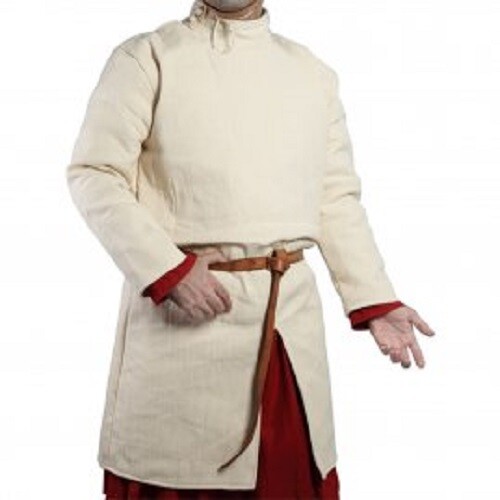 Medieval thick padded white Gambeson coat Aketon Jacket Armor reenactment SCA