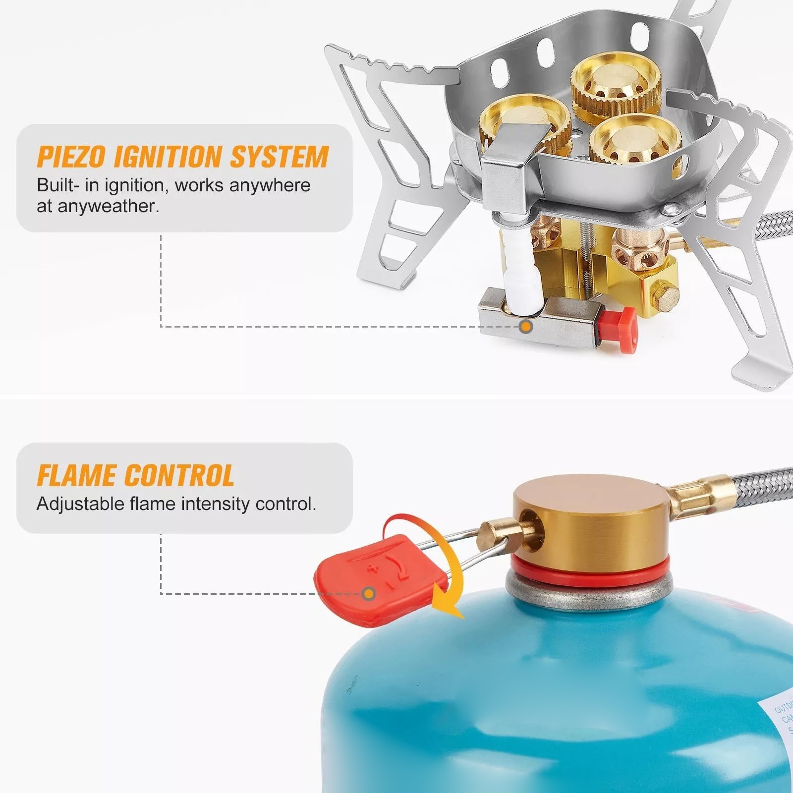 New 6800W Aluminum Alloy Outdoor Tourist Foldable Windproof Camping Gas Stove