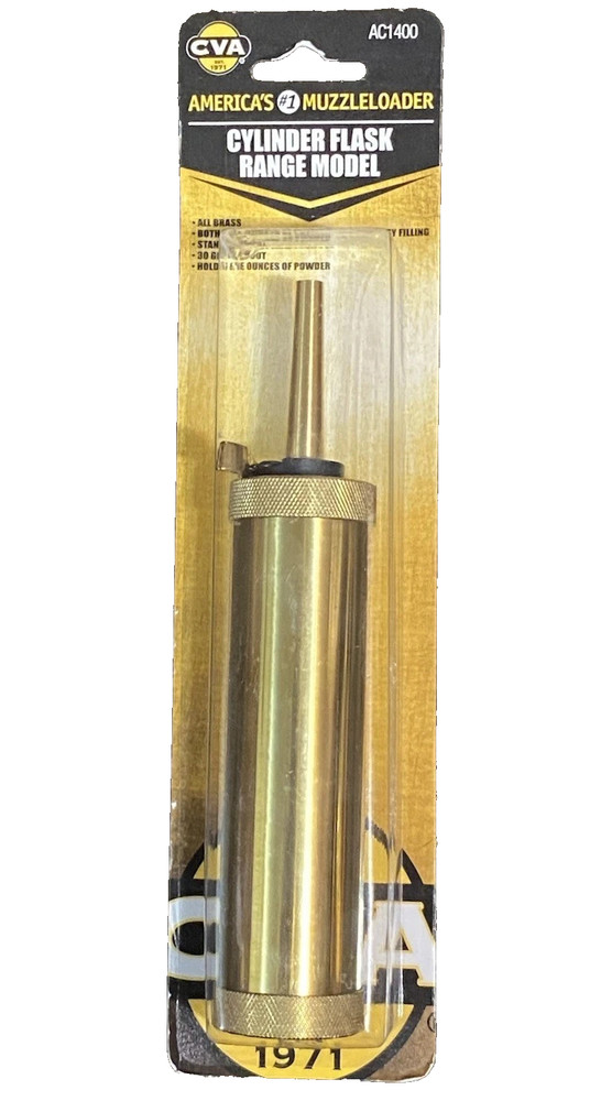 CVA MuzzleLoaders Black Powder Flask 5 oz Brass Powder Flask Range Model