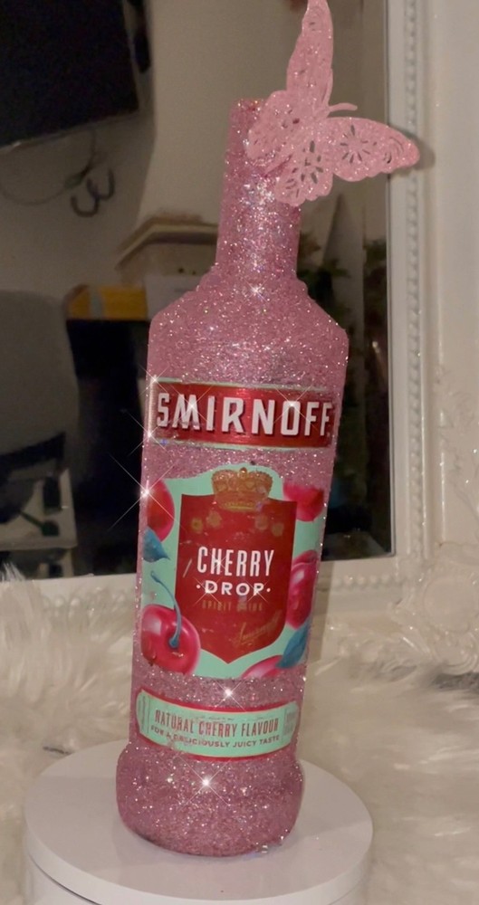 glitter vodka bottle (empty)