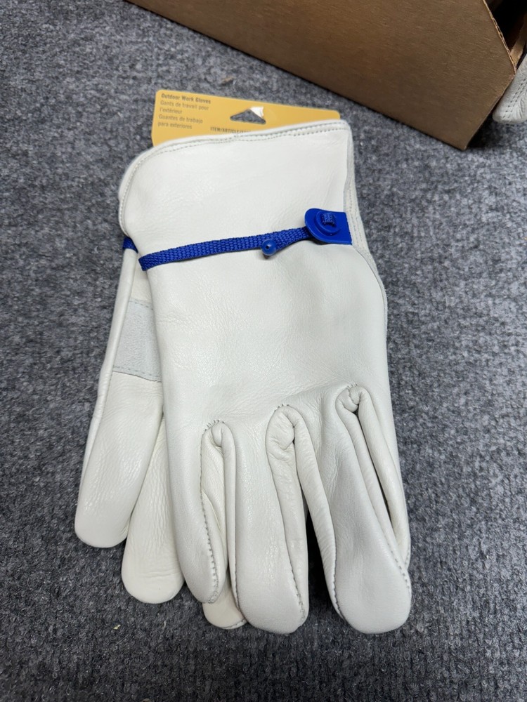 Project Source Medium Off-white Leather Construction Gloves, (1-Pair)