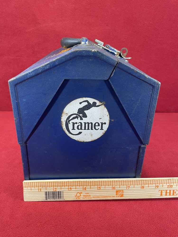 Vintage Cramer Tombstone Coffin Style Toolbox - Rusty Distressed