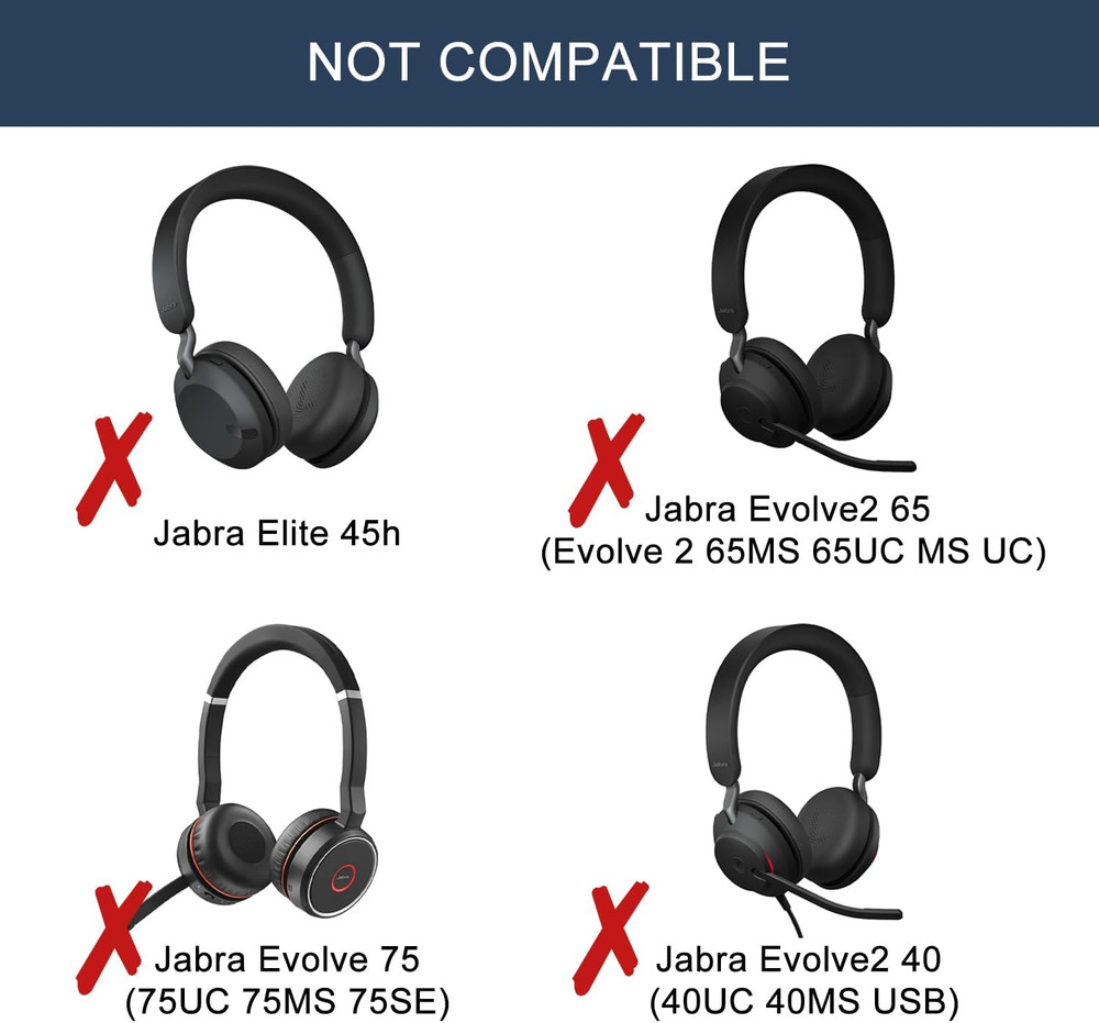 Ear Pads for Jabra Evolve2 65 Flex - Replacement Ear Cushions for Evolve2 65 ...