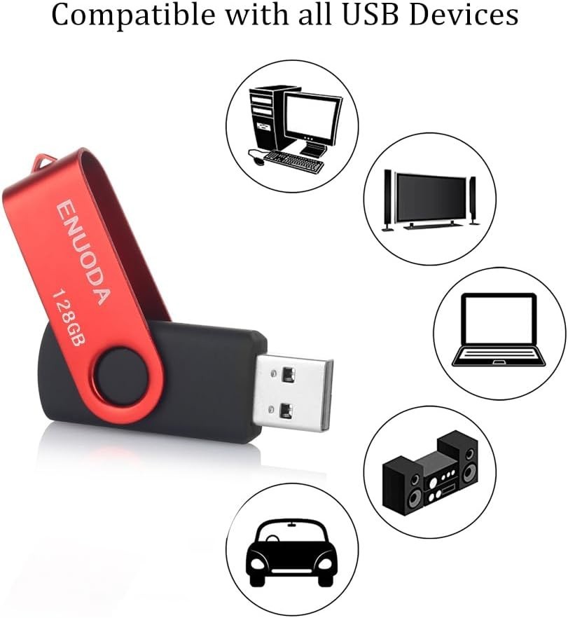 Durable 128GB USB Flash Drive with Dust-proof Features and LED Indicator