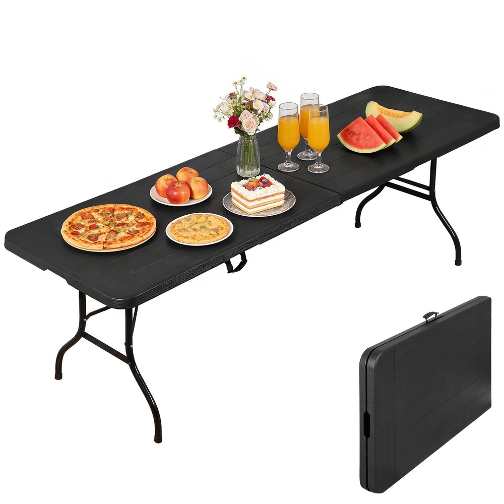 6ft Portable Folding Table Easy Setup Foldable Table for Patio Camping Garage