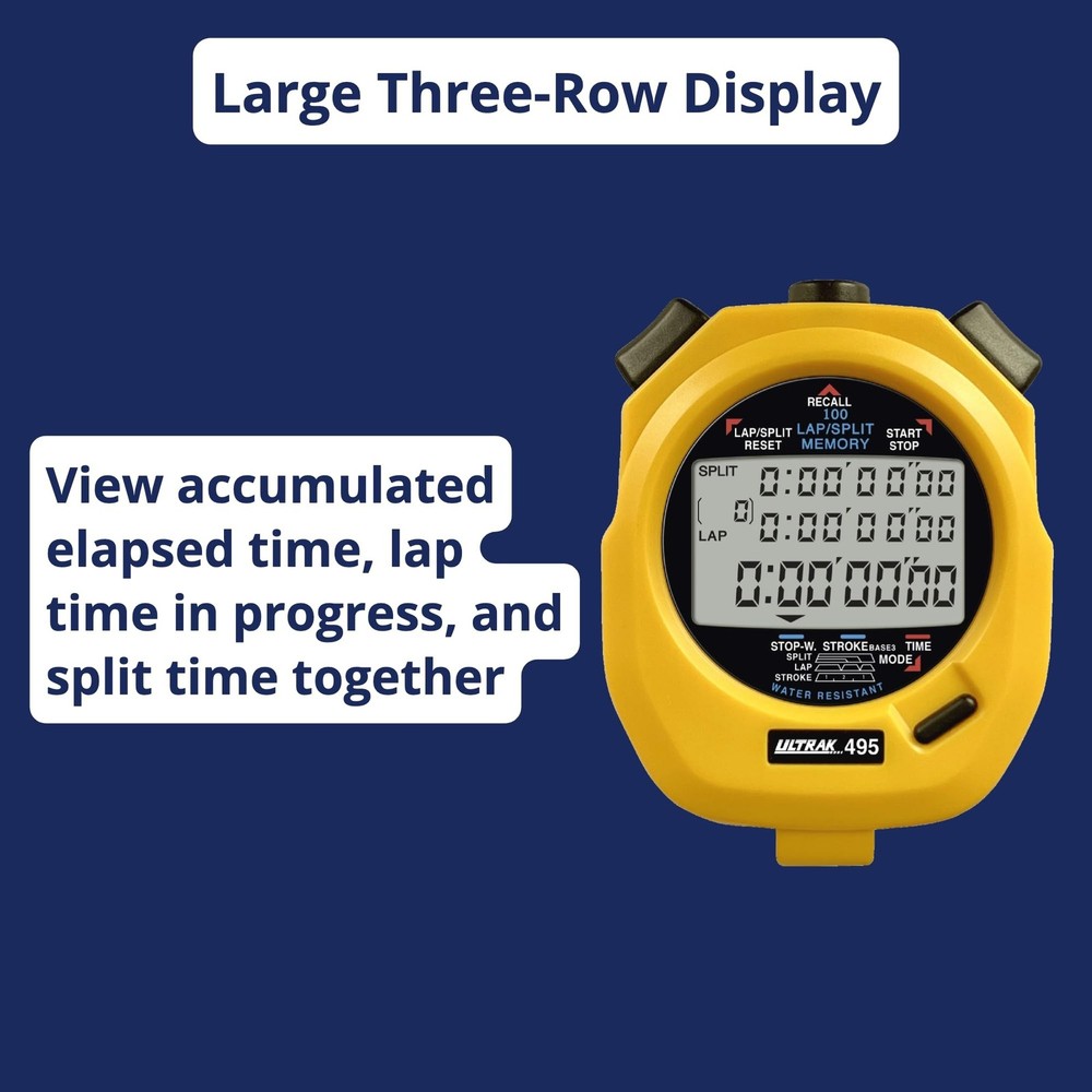 Ultrak 100 Lap Memory Timer, Yellow