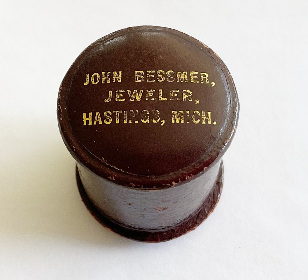 Antique Early Leather Thimble Box