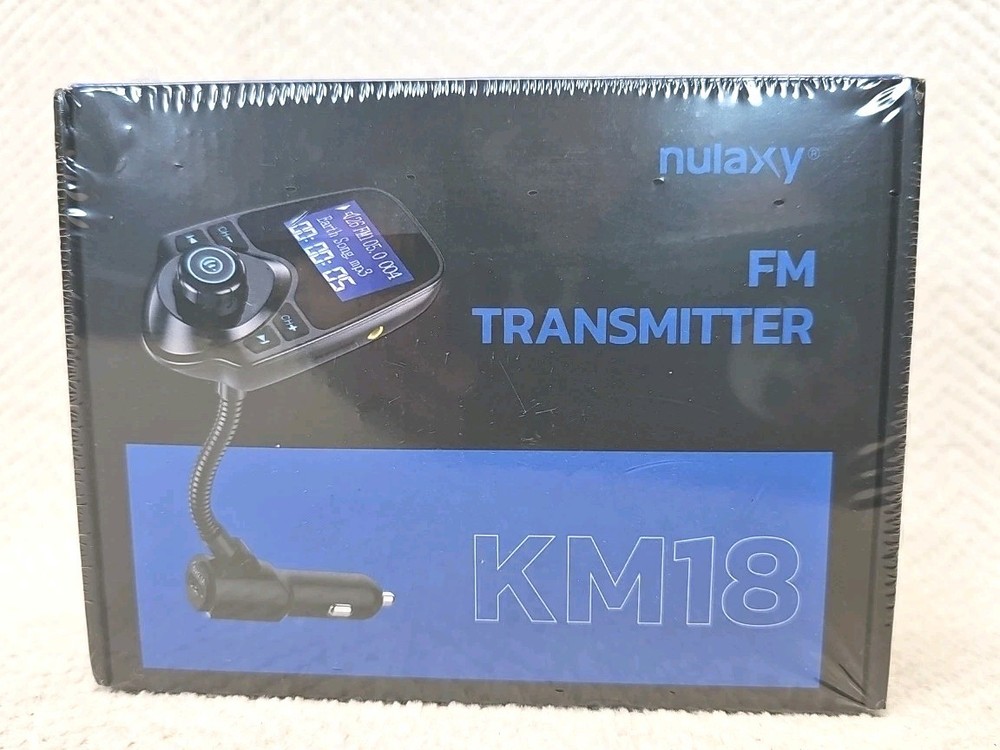 Nulaxy KM18 Wireless In-Car Bluetooth FM Transmitter (Black - New in box)