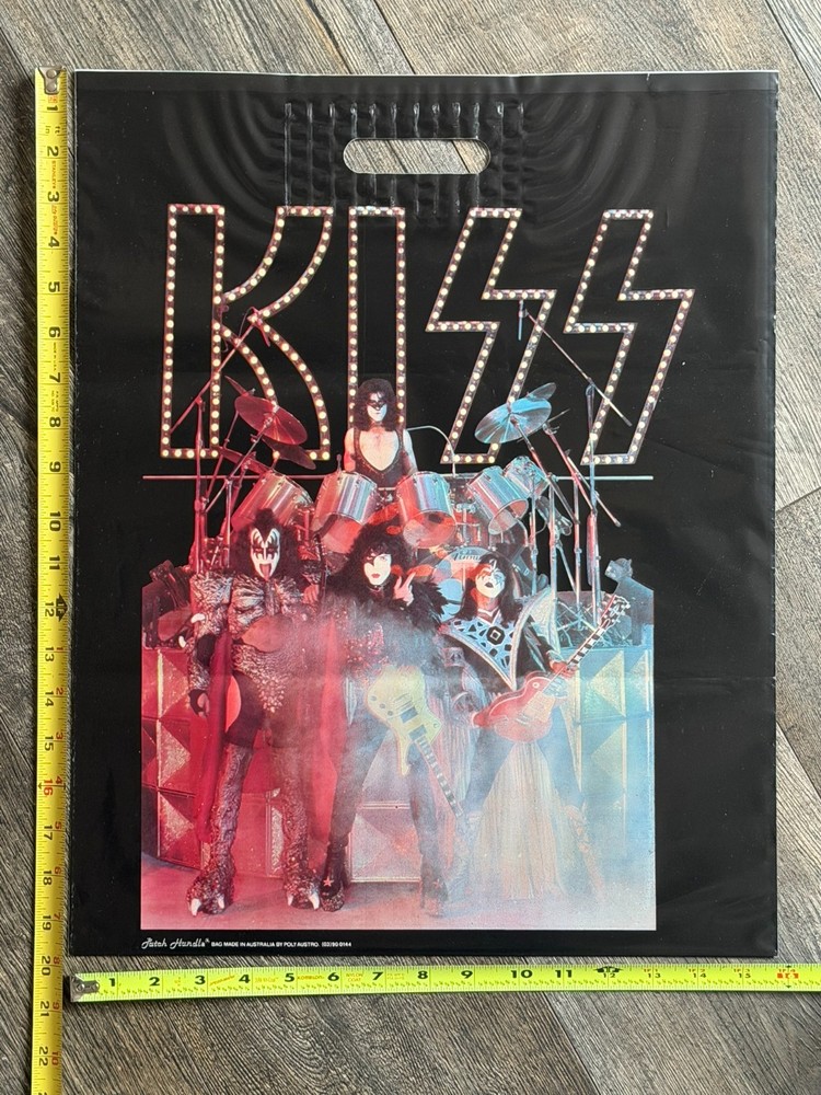 KISS Shopping Bag GENE SIMMONS Unmasked Tour Australia 1980 Vintage Kiss Aucoin