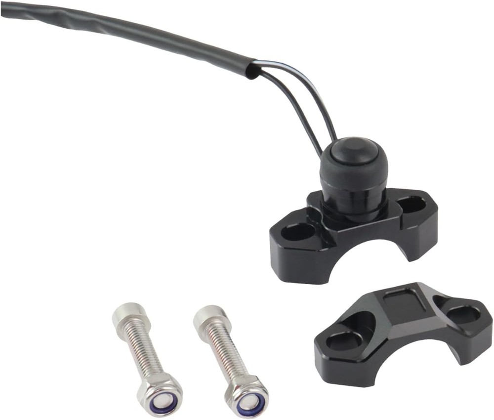 Universal Motorcycle Engine Start Stop Kill Switch with Mounting Backplate Black
