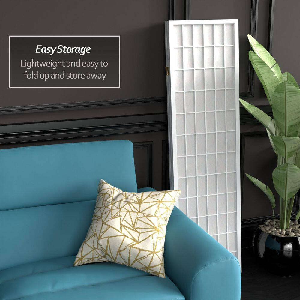 5 Ft. White 3-Panel Room Divider