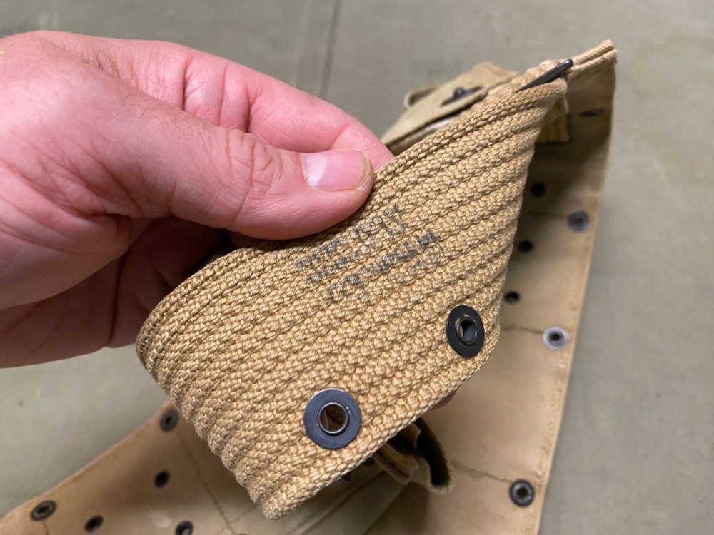 ORIGINAL WWI WWII US ARMY M1903 INFANTRY FIELD 10 POCKET AMMO BELT-LONG