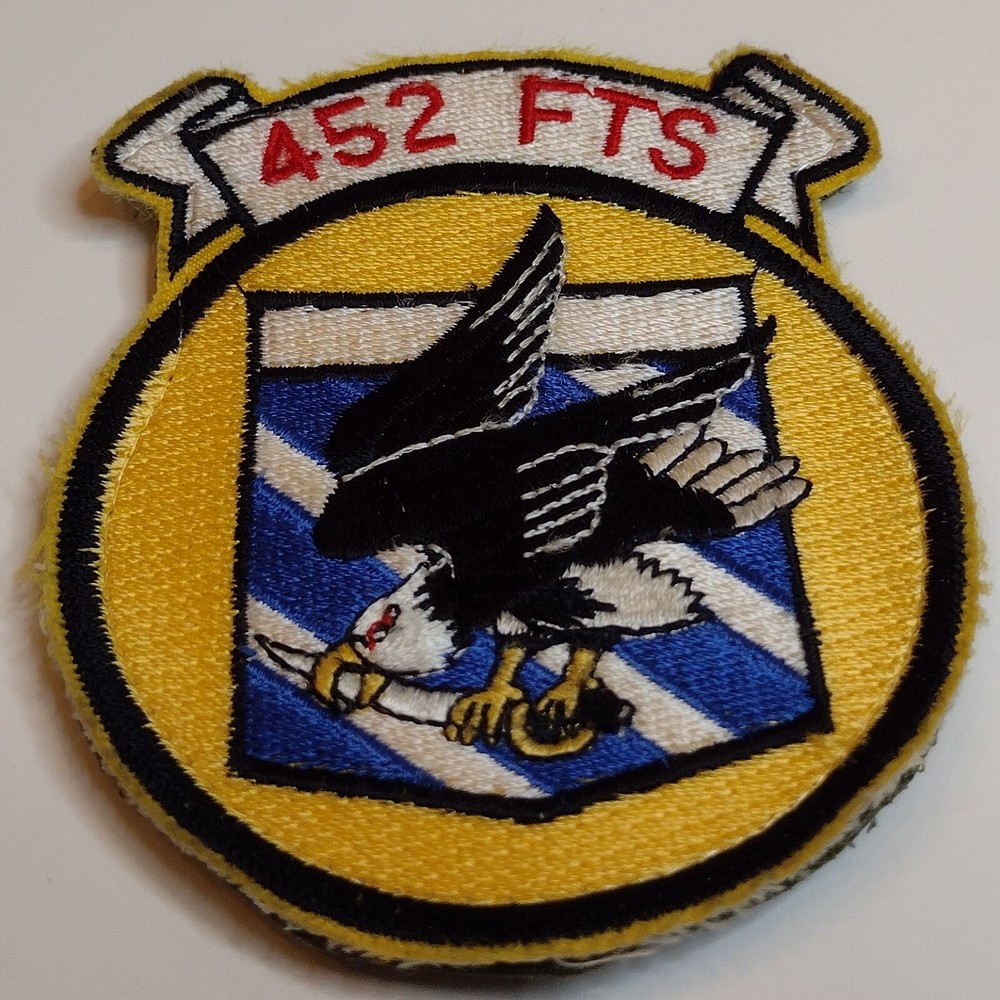 452nd Flying Training Squadron Air Force Patch Hook And Loop Backing Not Iron On