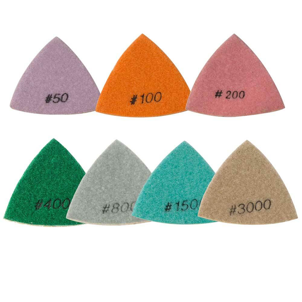 Specialty Diamond BRTTDSET 7 Pcs Diamond Triangular Dry Polishing Pad Set