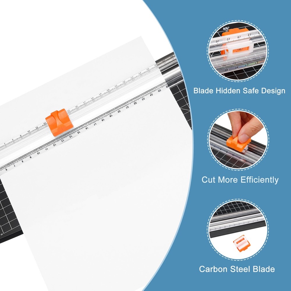 Paper Cutter A3 Stack Portable Paper Trimmer 18" Length 10 Sheets Capacity